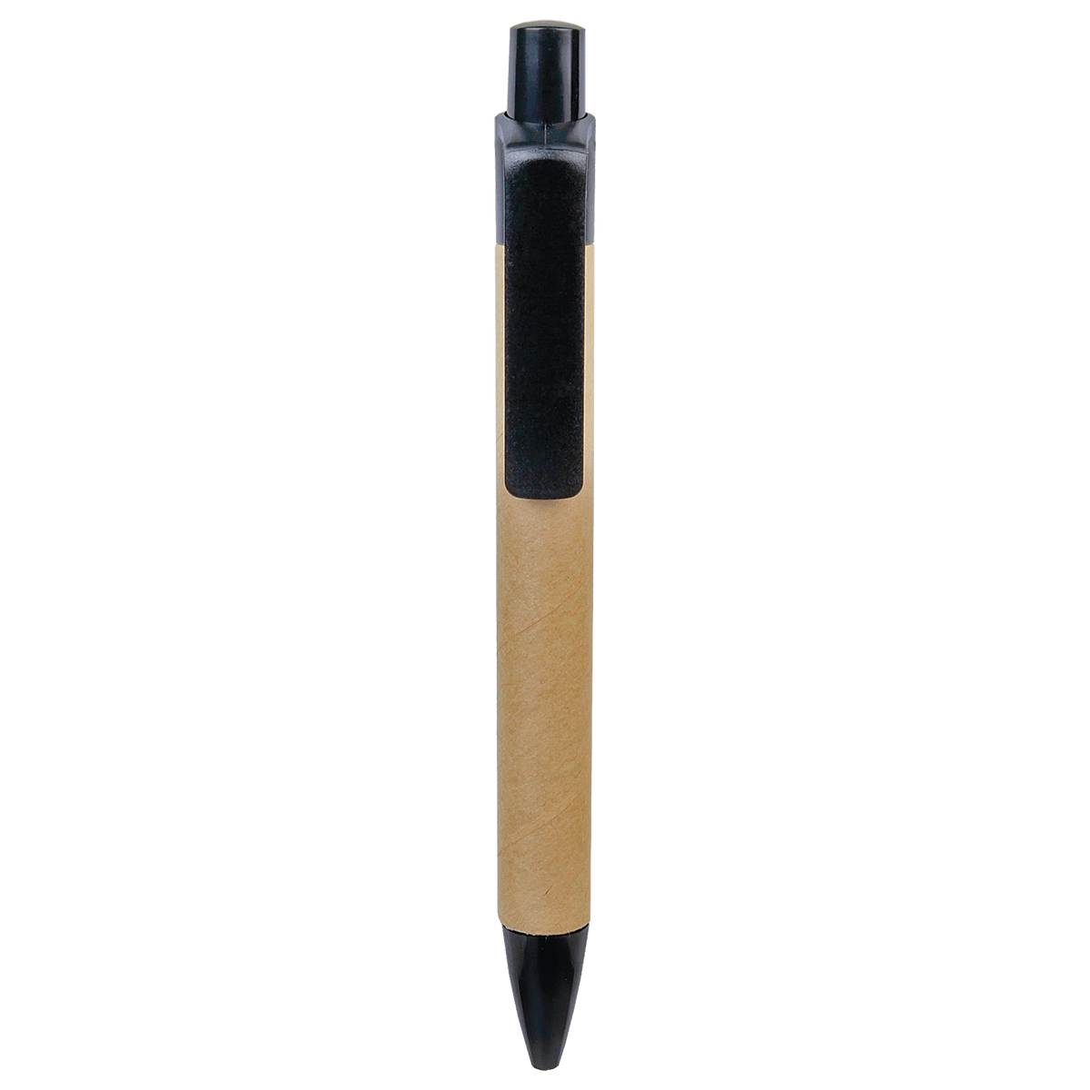 Personalized recycled paper pen with black trim