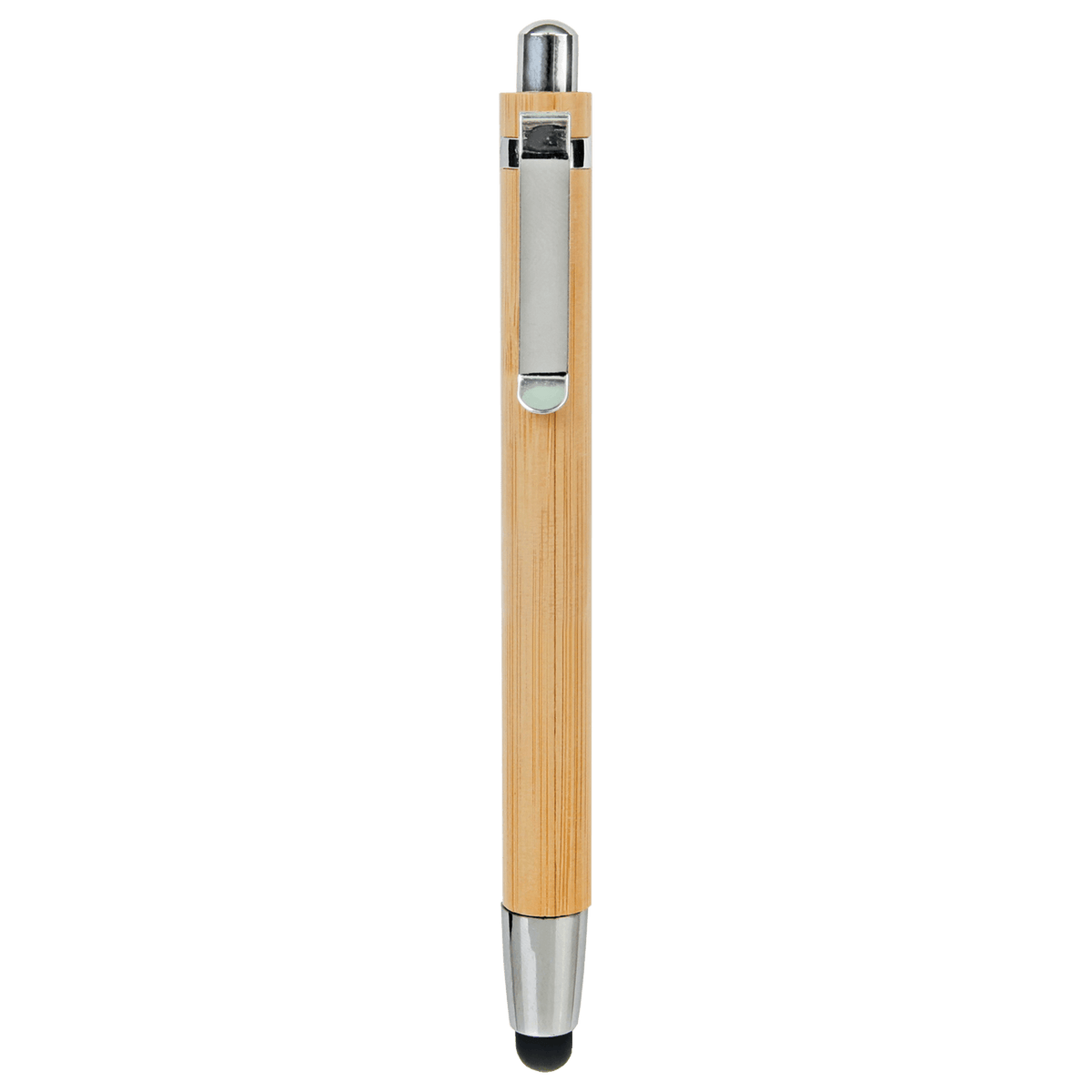 Personalized bamboo ballpoint pen with stylus tip