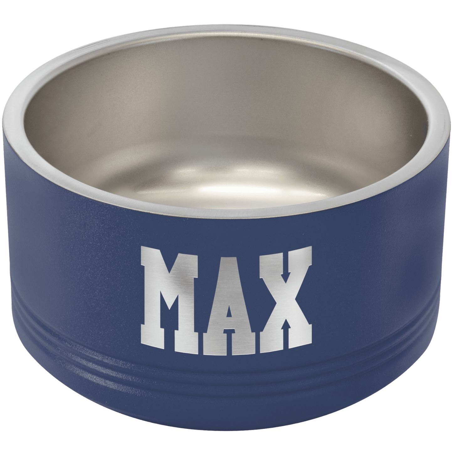 Navy Blue personalized stainless steel dog bowl