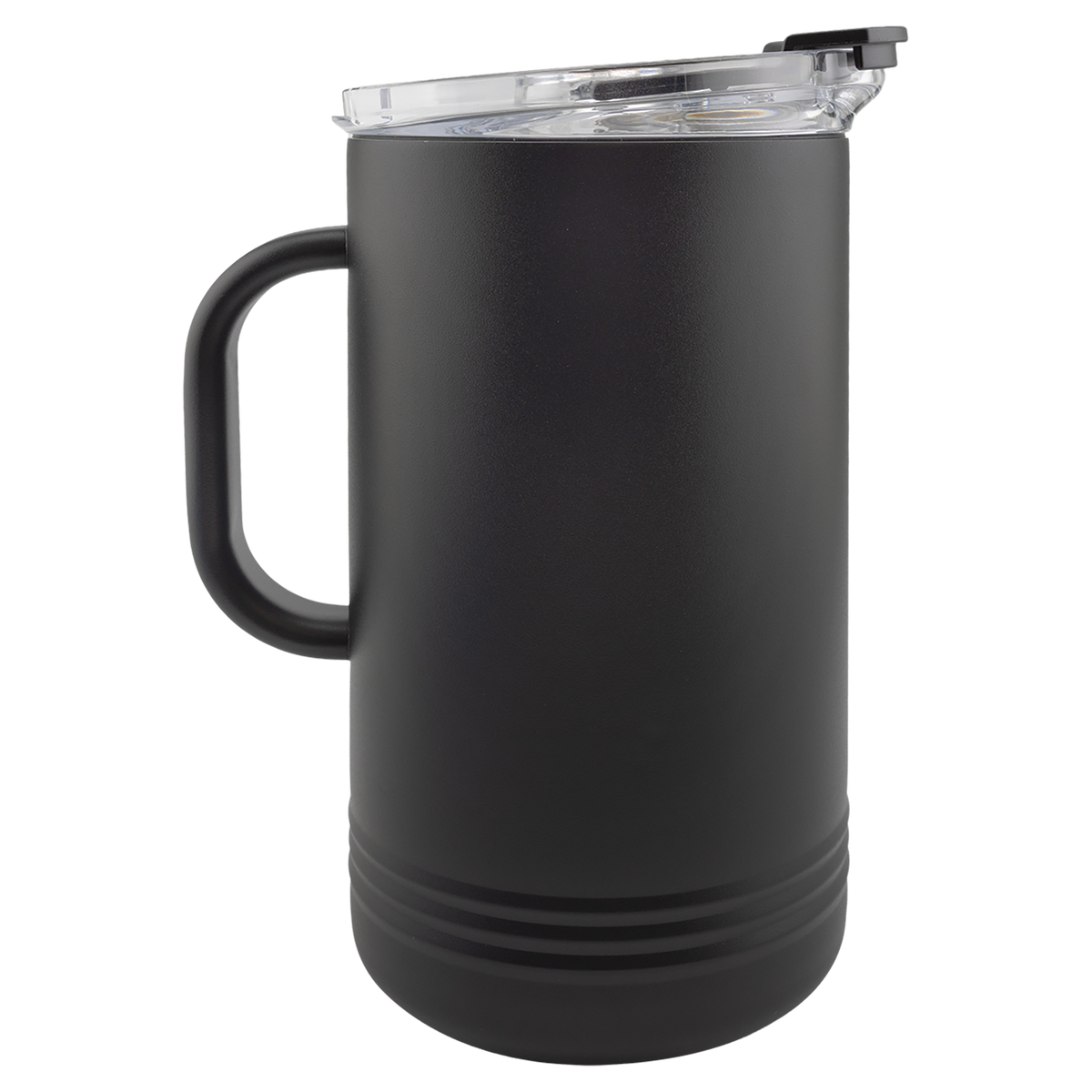 64 oz matte black insulated pitcher with clear lid
