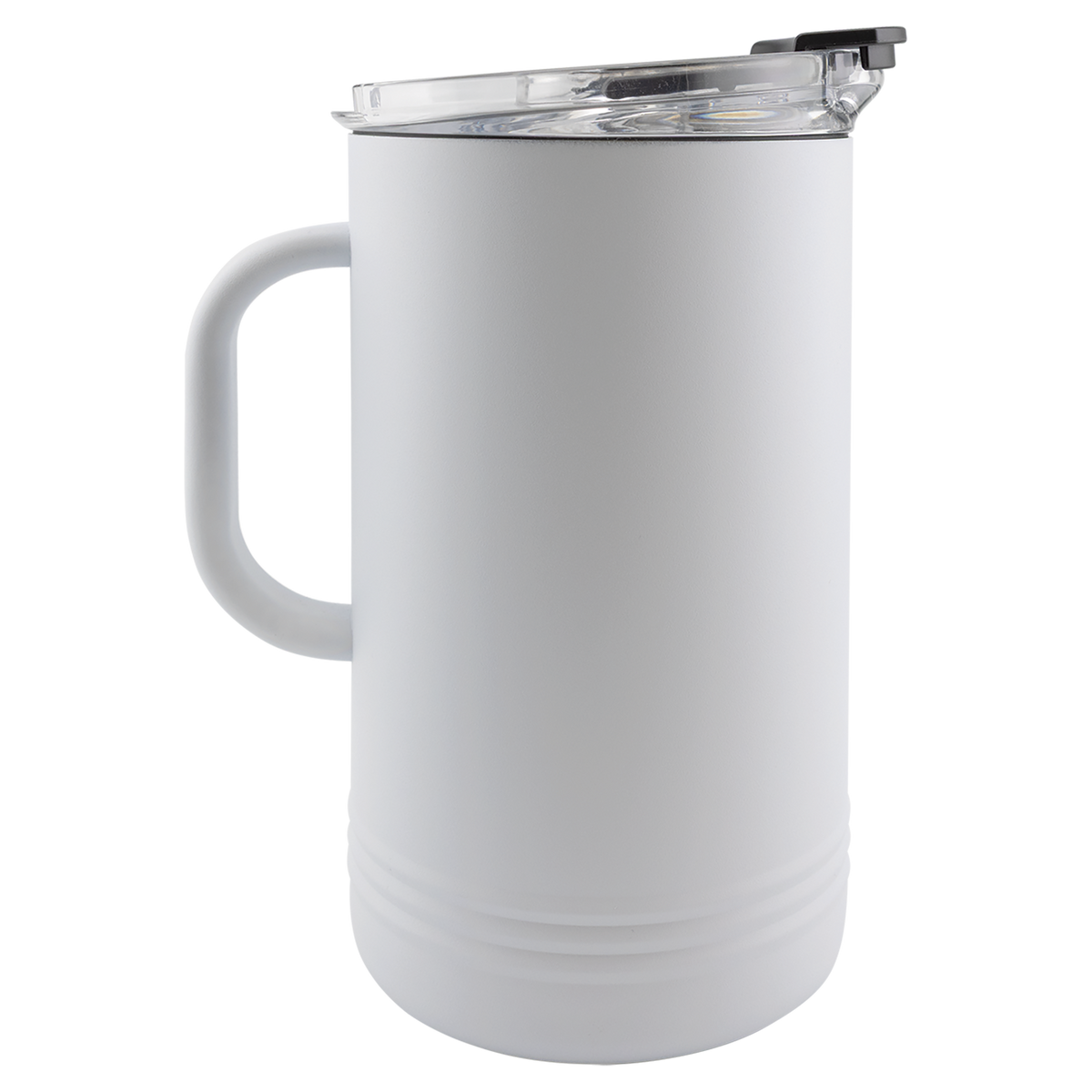 64 oz white insulated pitcher with clear lid