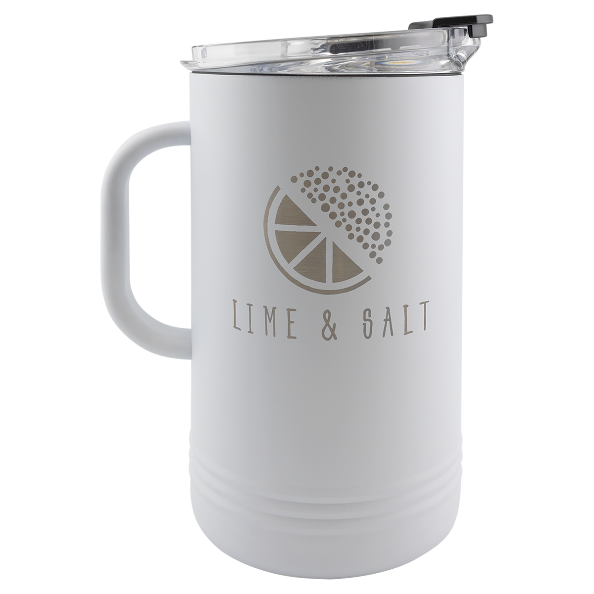 Personalized 64 oz white insulated pitcher, engraved