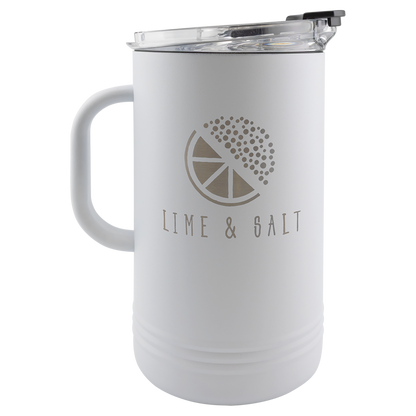 Personalized 64 oz white insulated pitcher, engraved