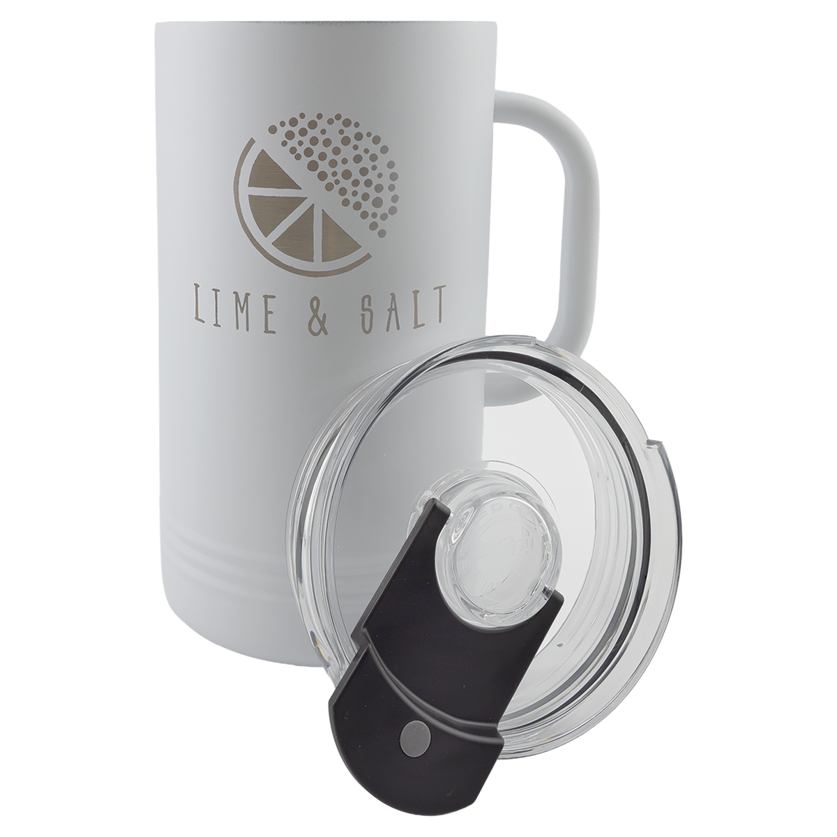 White insulated pitcher with lid removed