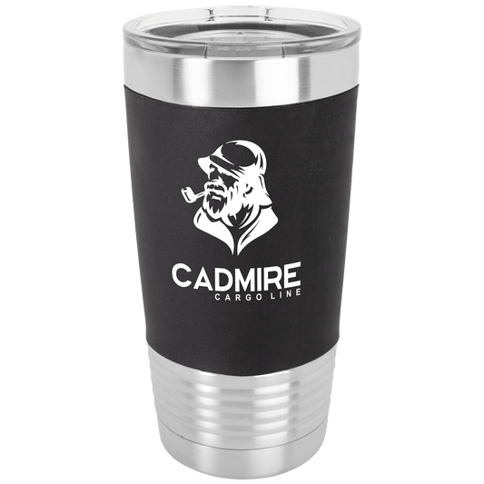Personalized 20 oz insulated tumbler with silicone grip in black/white
