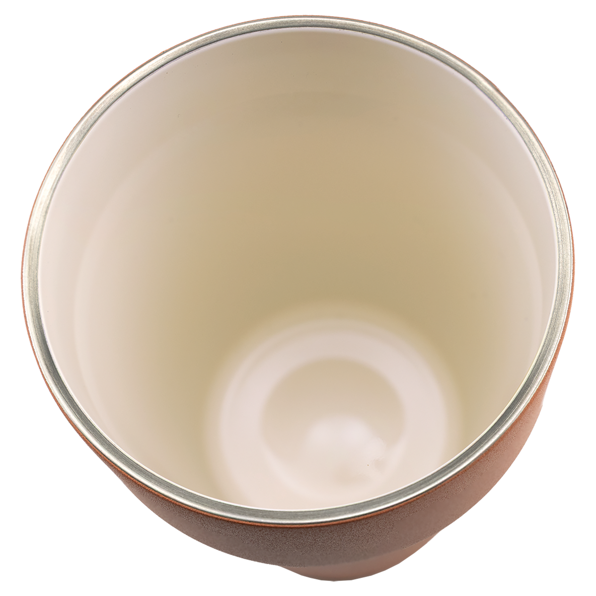 Ceramic-lined interior of the 13 oz stackable tumbler