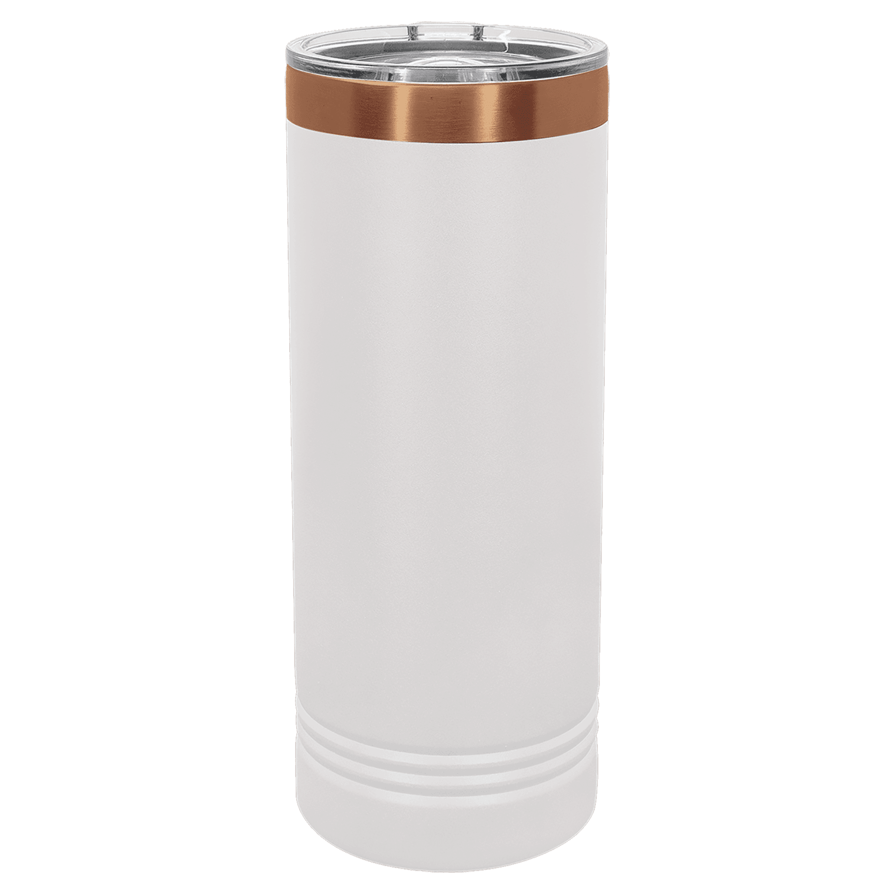 white rosegold skinny tumbler blank