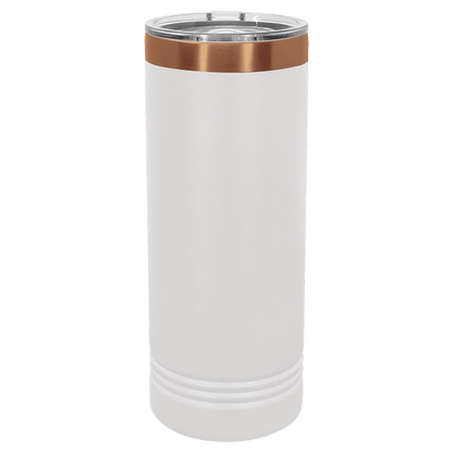 white rosegold skinny tumbler blank