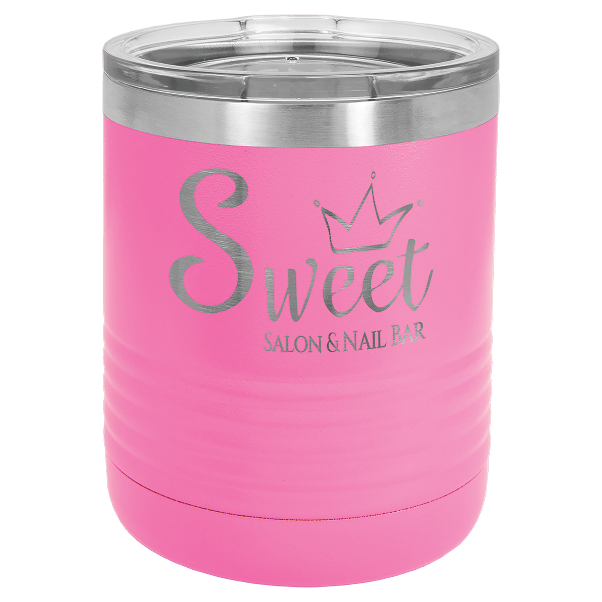 Personalized 10 oz insulated ringneck tumbler in pink