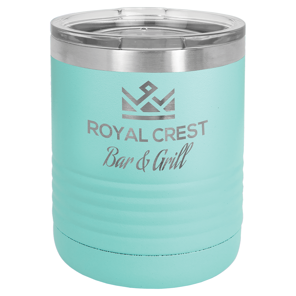 Personalized 10 oz insulated ringneck tumbler in teal