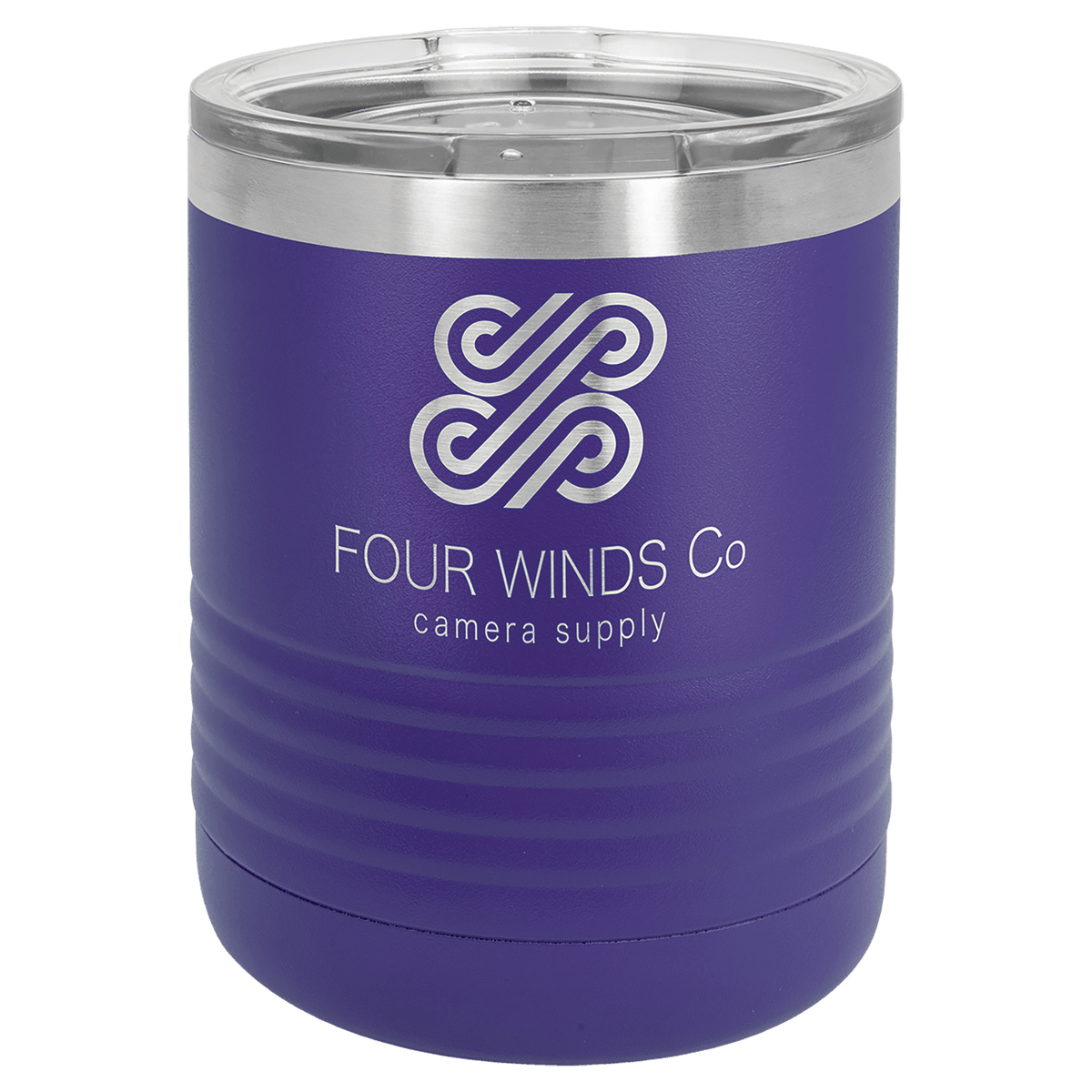 Personalized 10 oz insulated ringneck tumbler in purple