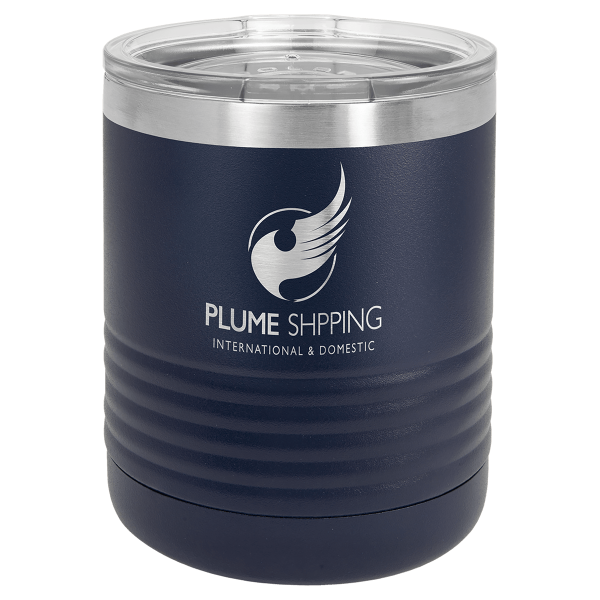 Personalized 10 oz insulated ringneck tumbler in navy blue