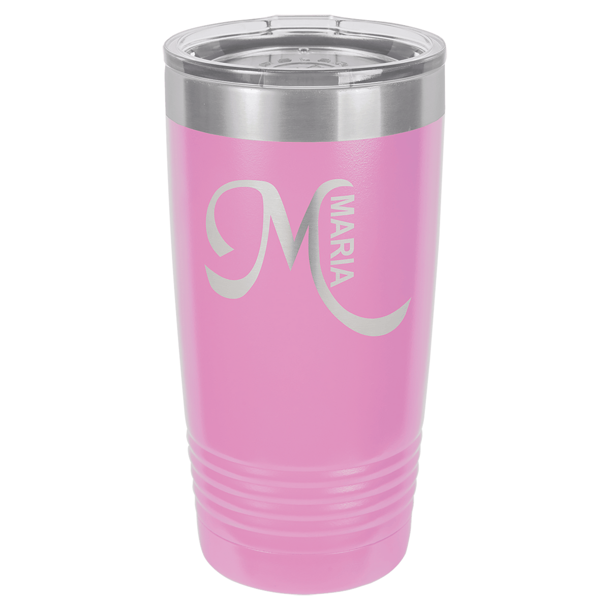 Light Purple 20 oz stainless steel ringneck tumbler with logo lid