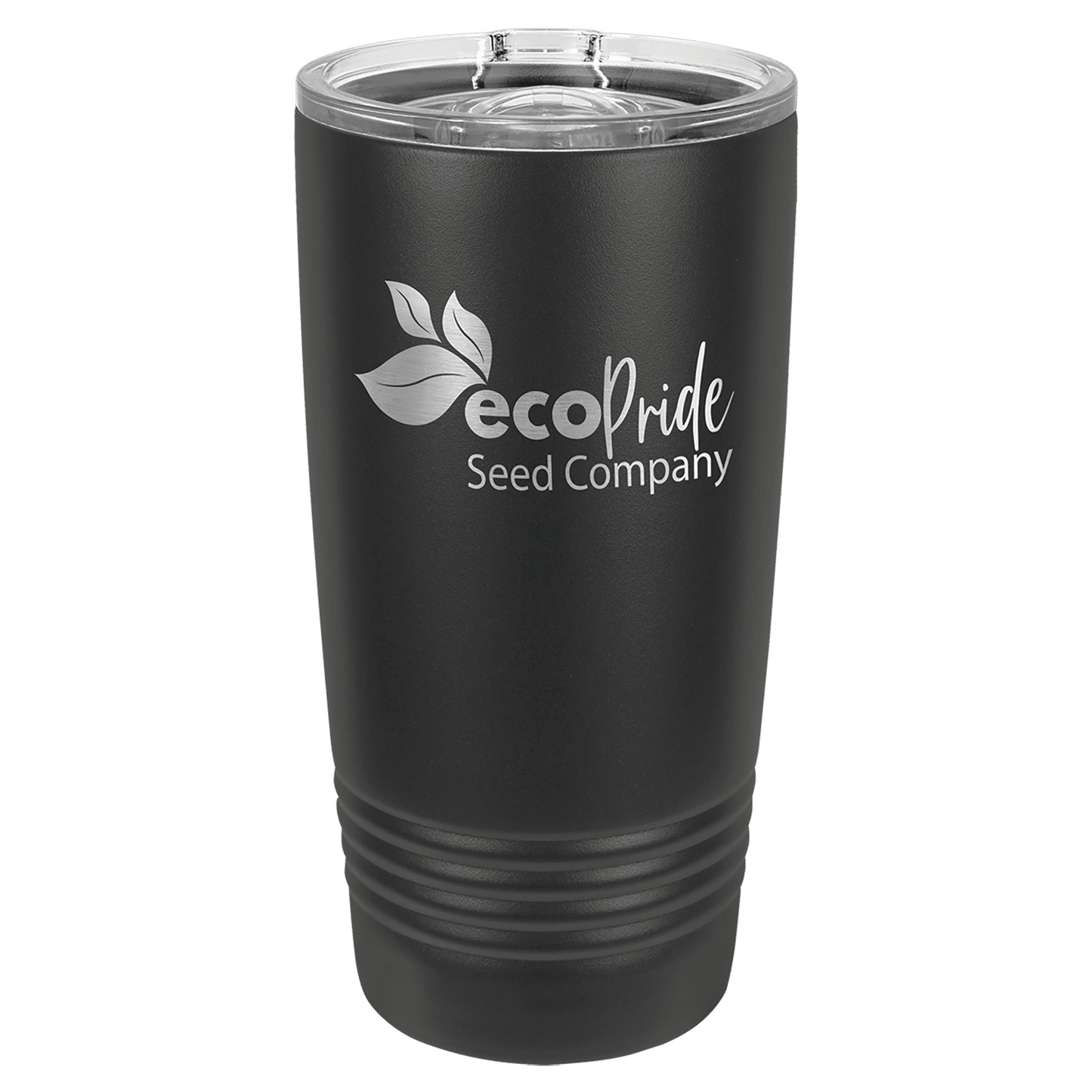 Black 20 oz stainless steel ringneck tumbler with slider lid