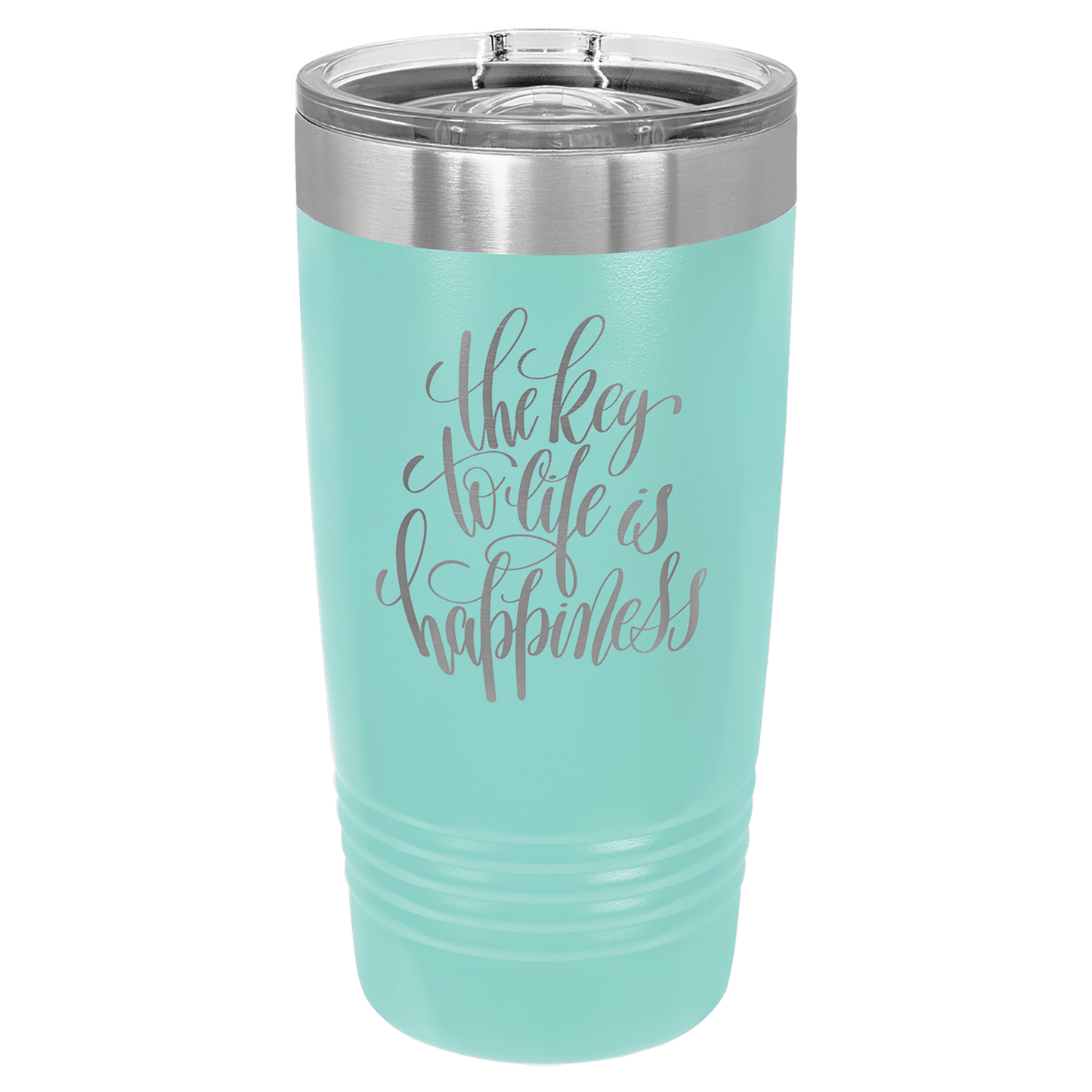 Teal 20 oz stainless steel ringneck tumbler with slider lid