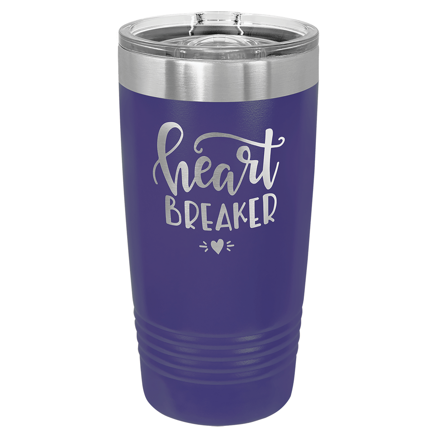 Purple 20 oz stainless steel ringneck tumbler with slider lid