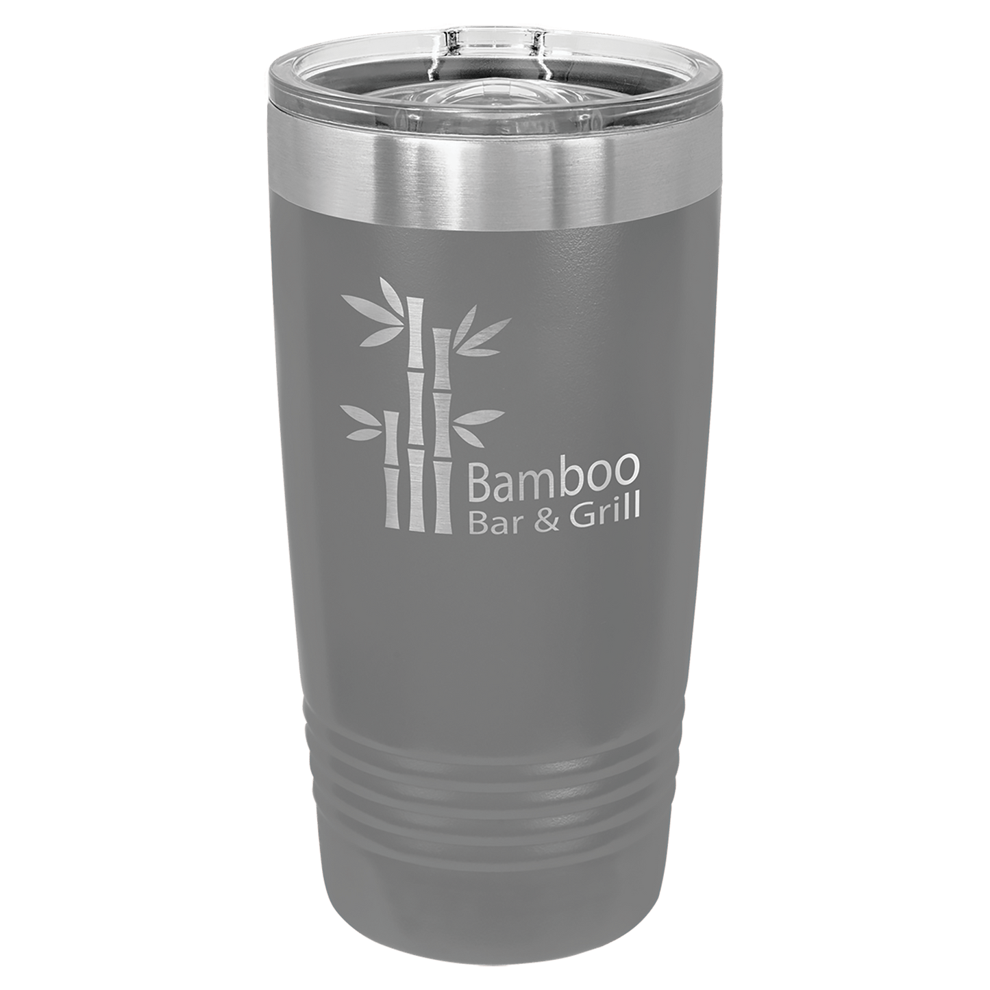 Dark Gray 20 oz stainless steel ringneck tumbler with slider lid