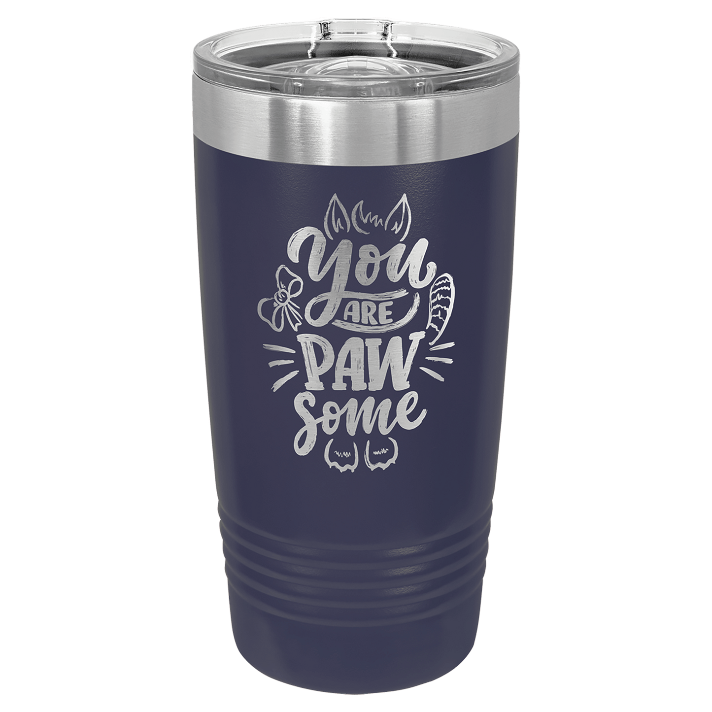 Navy Blue 20 oz stainless steel ringneck tumbler with slider lid