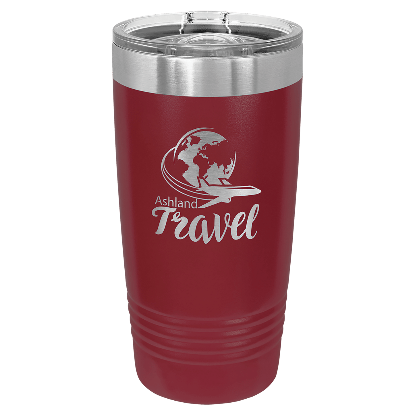 Maroon 20 oz stainless steel ringneck tumbler with slider lid