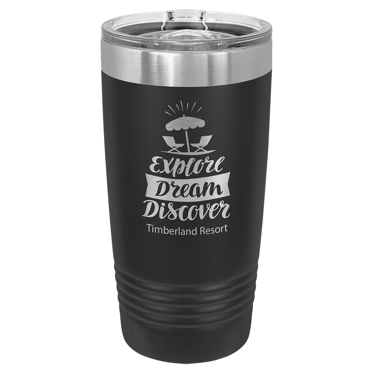 Black 2 20 oz stainless steel ringneck tumbler with slider lid