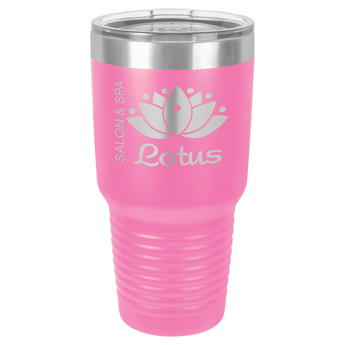 Personalized 30 oz insulated ringneck tumbler in pink