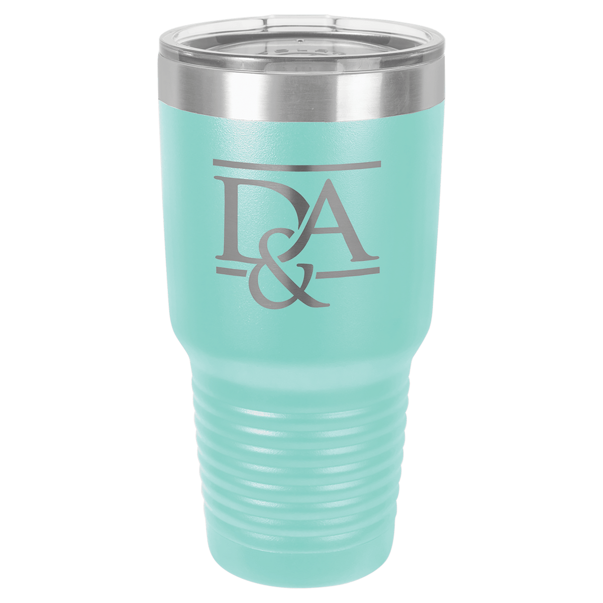 Personalized 30 oz insulated ringneck tumbler in teal