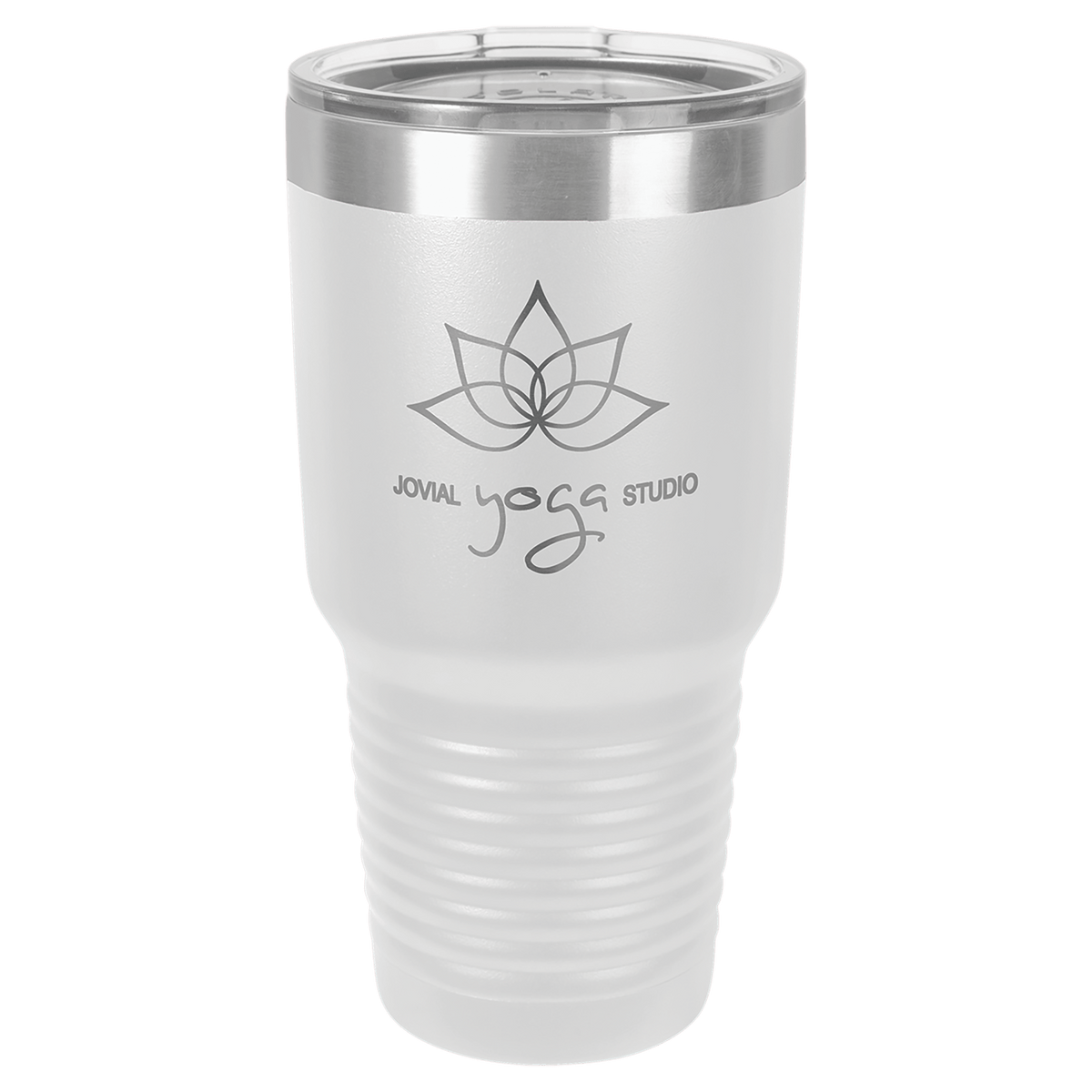 Personalized 30 oz insulated ringneck tumbler in white