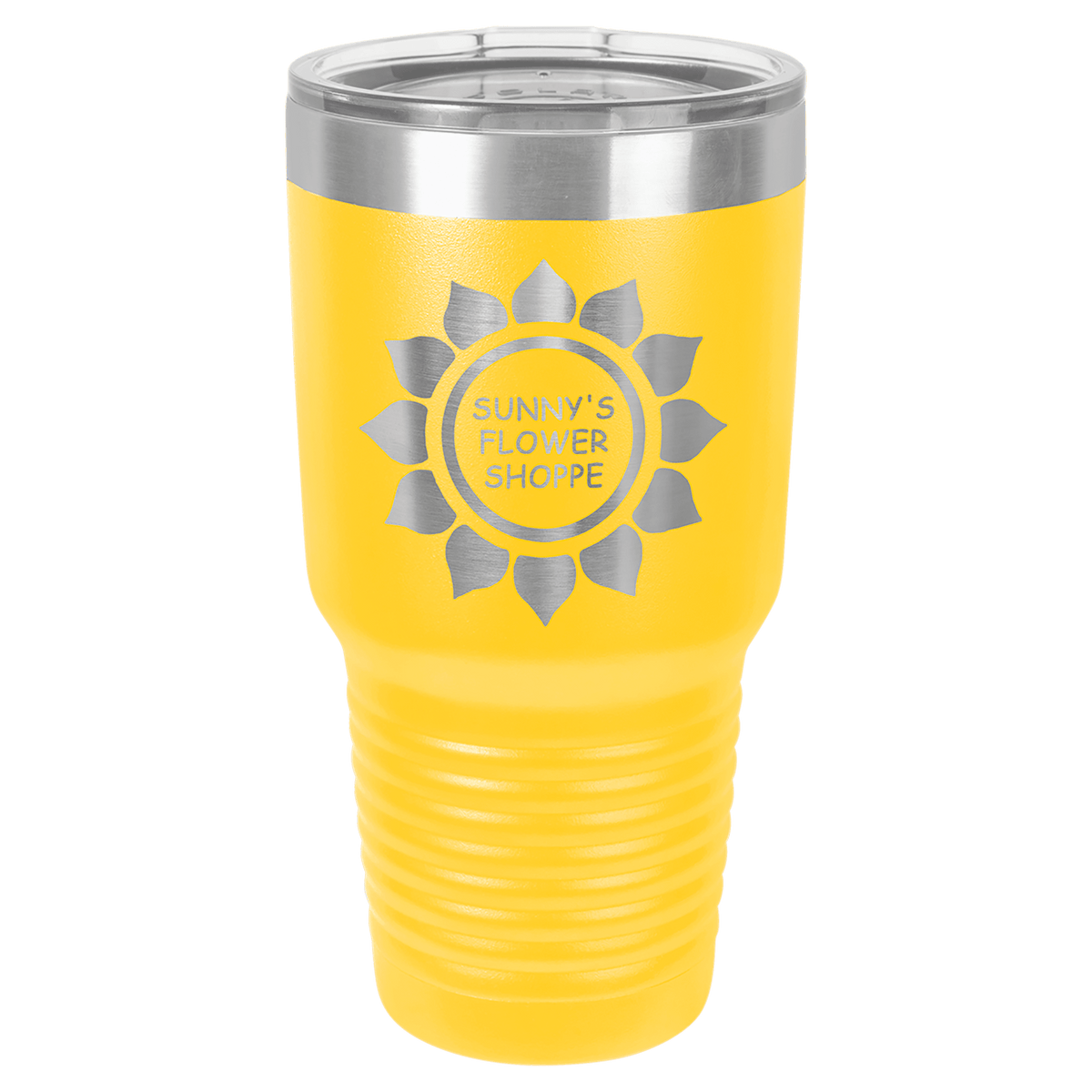 Personalized 30 oz insulated ringneck tumbler in yellow
