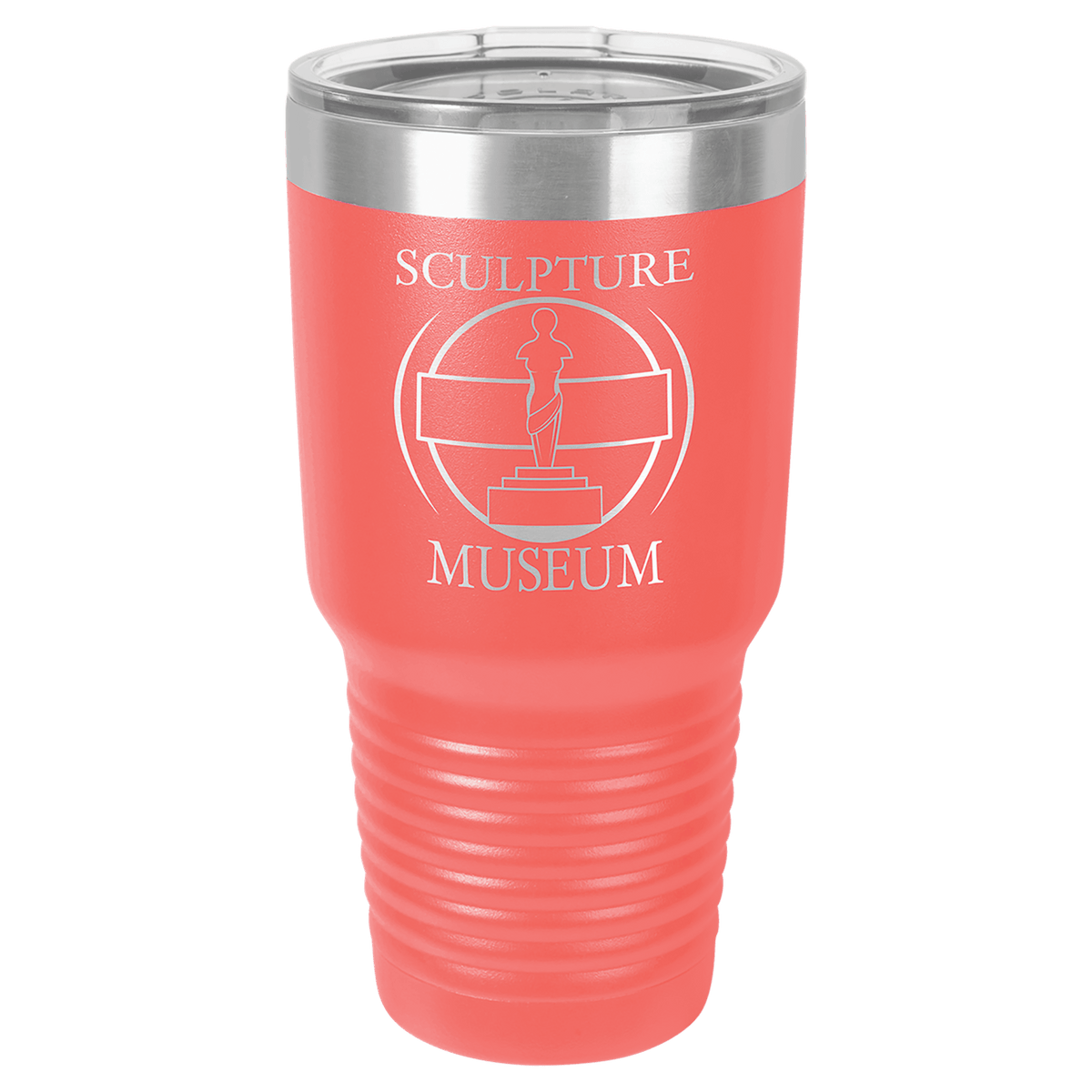 Personalized 30 oz insulated ringneck tumbler in coral