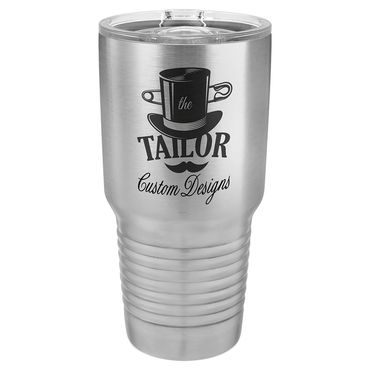 Personalized 30 oz insulated ringneck tumbler with slider lid in stainless steel
