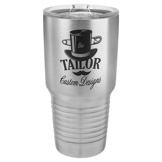 Personalized 30 oz insulated ringneck tumbler with slider lid in stainless steel