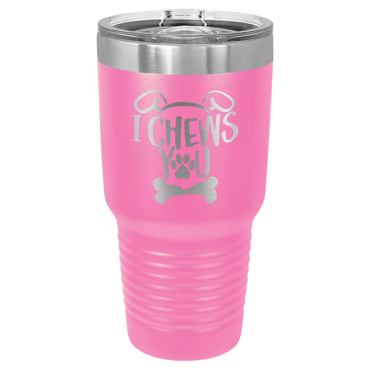 Personalized 30 oz insulated ringneck tumbler with slider lid in pink