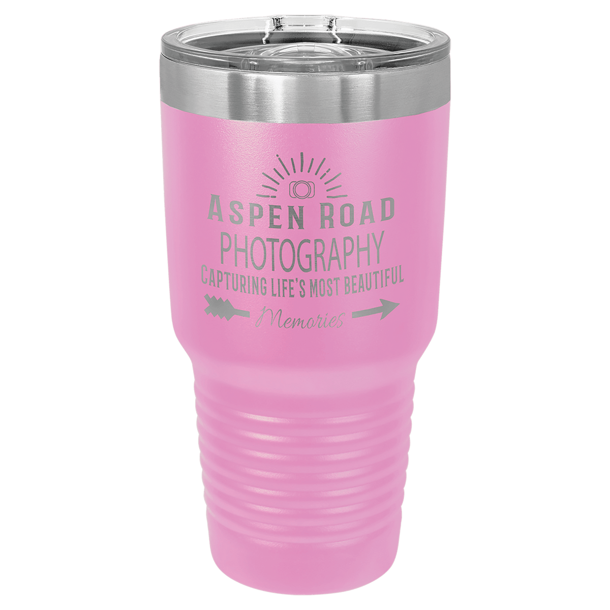 Personalized 30 oz insulated ringneck tumbler with slider lid in light purple