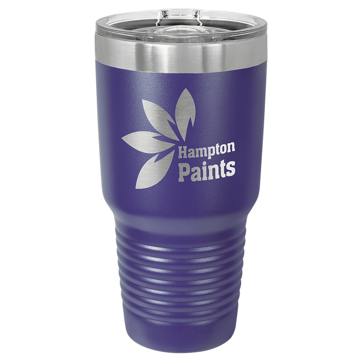 Personalized 30 oz insulated ringneck tumbler with slider lid in purple