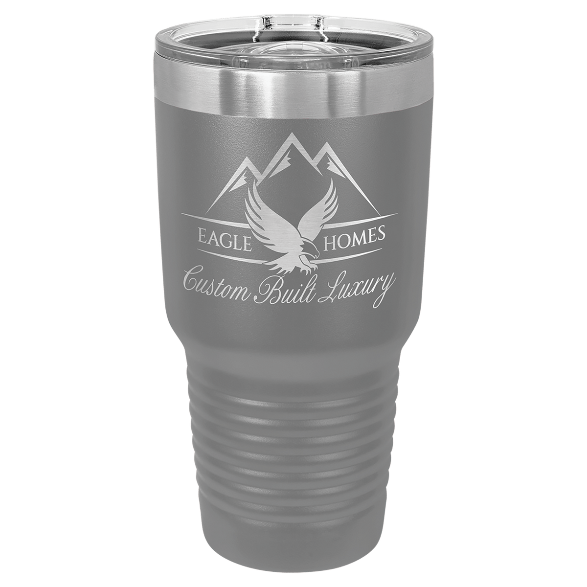 Personalized 30 oz insulated ringneck tumbler with slider lid in dark gray