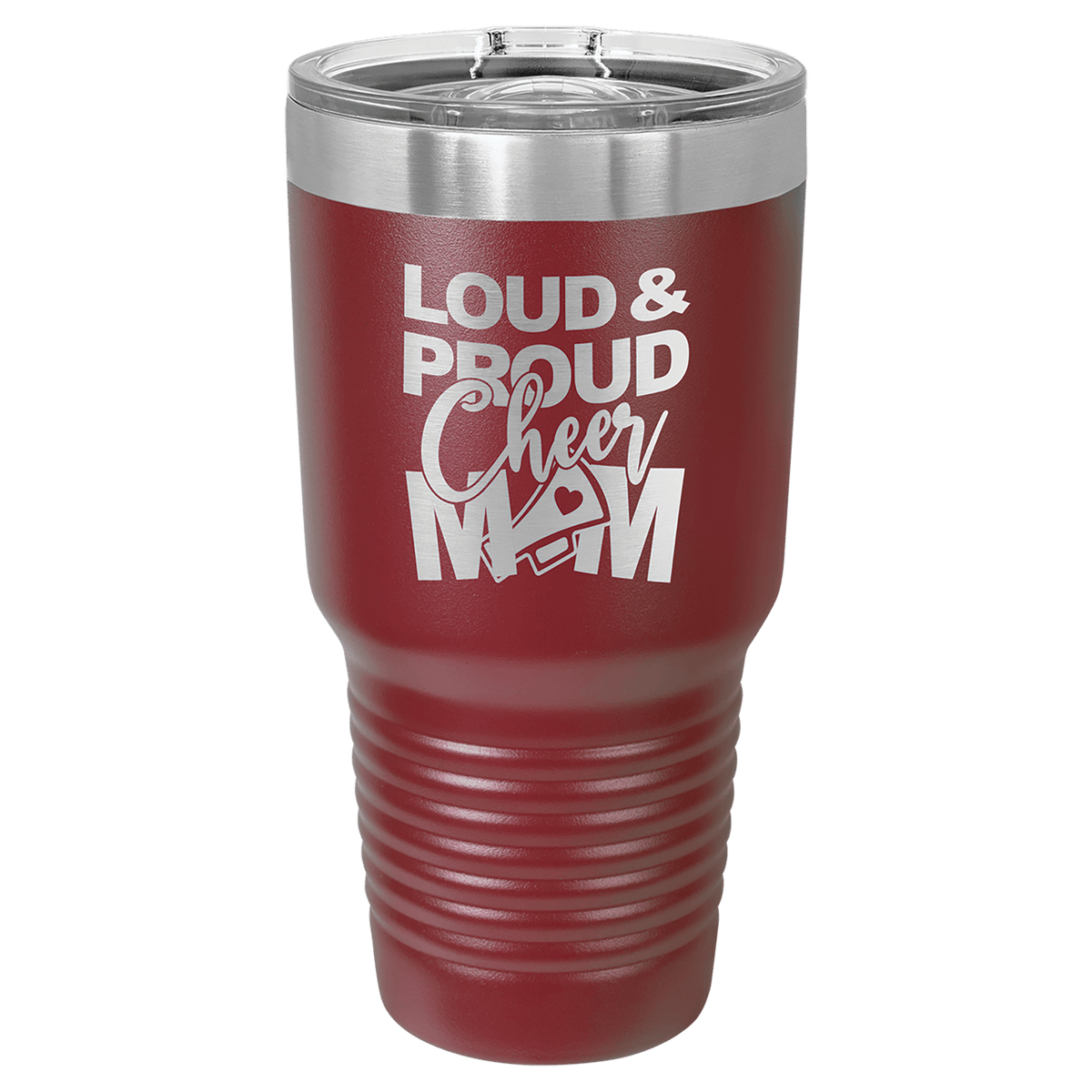 Personalized 30 oz insulated ringneck tumbler with slider lid in maroon