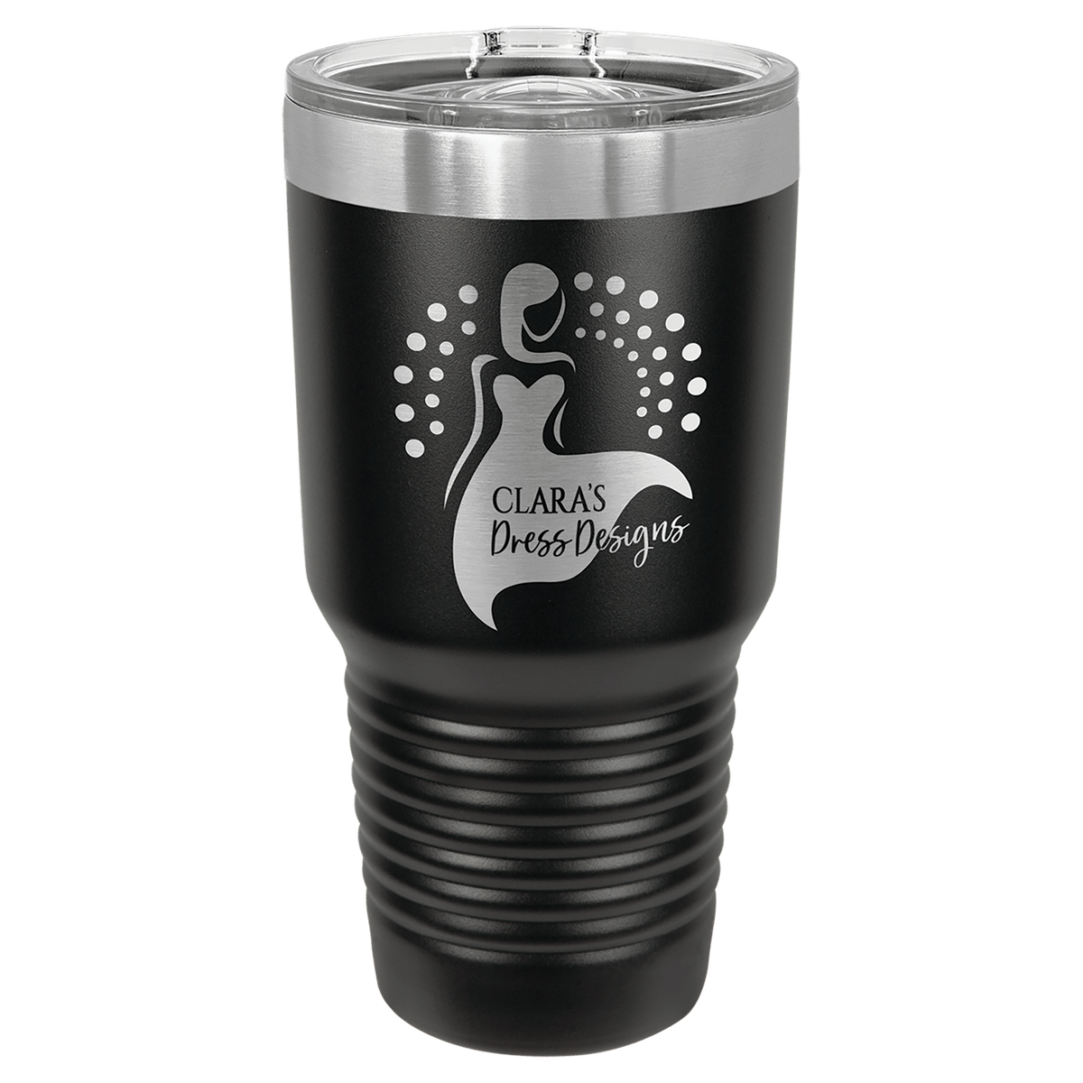 Personalized 30 oz insulated ringneck tumbler with slider lid in black