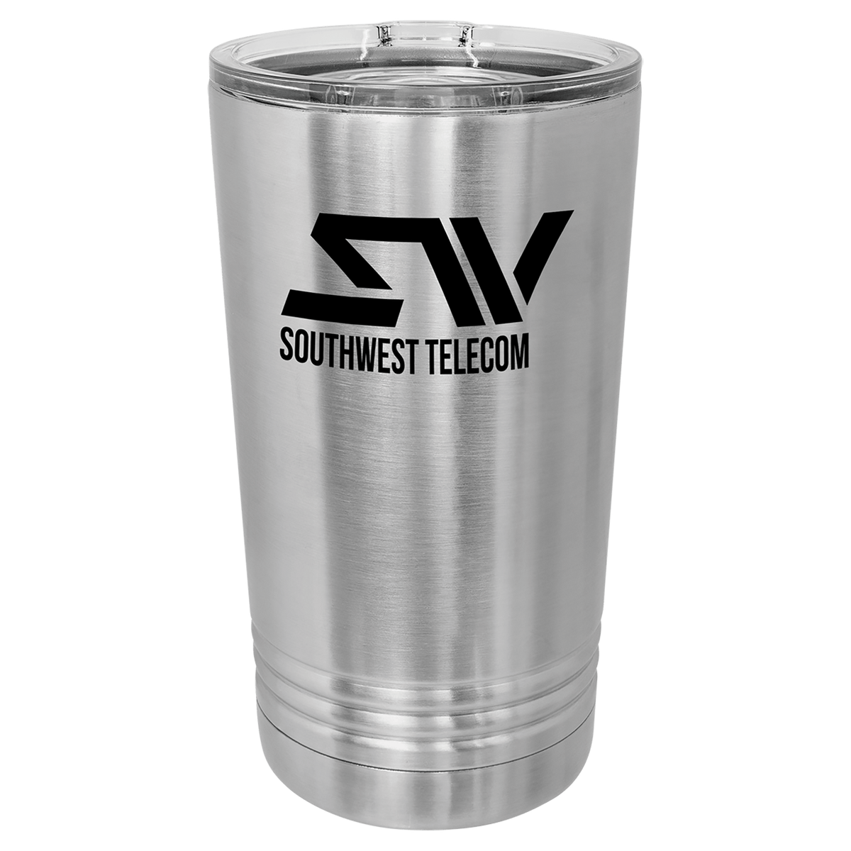 Personalized 16 oz insulated pint with slider lid in stainless steel