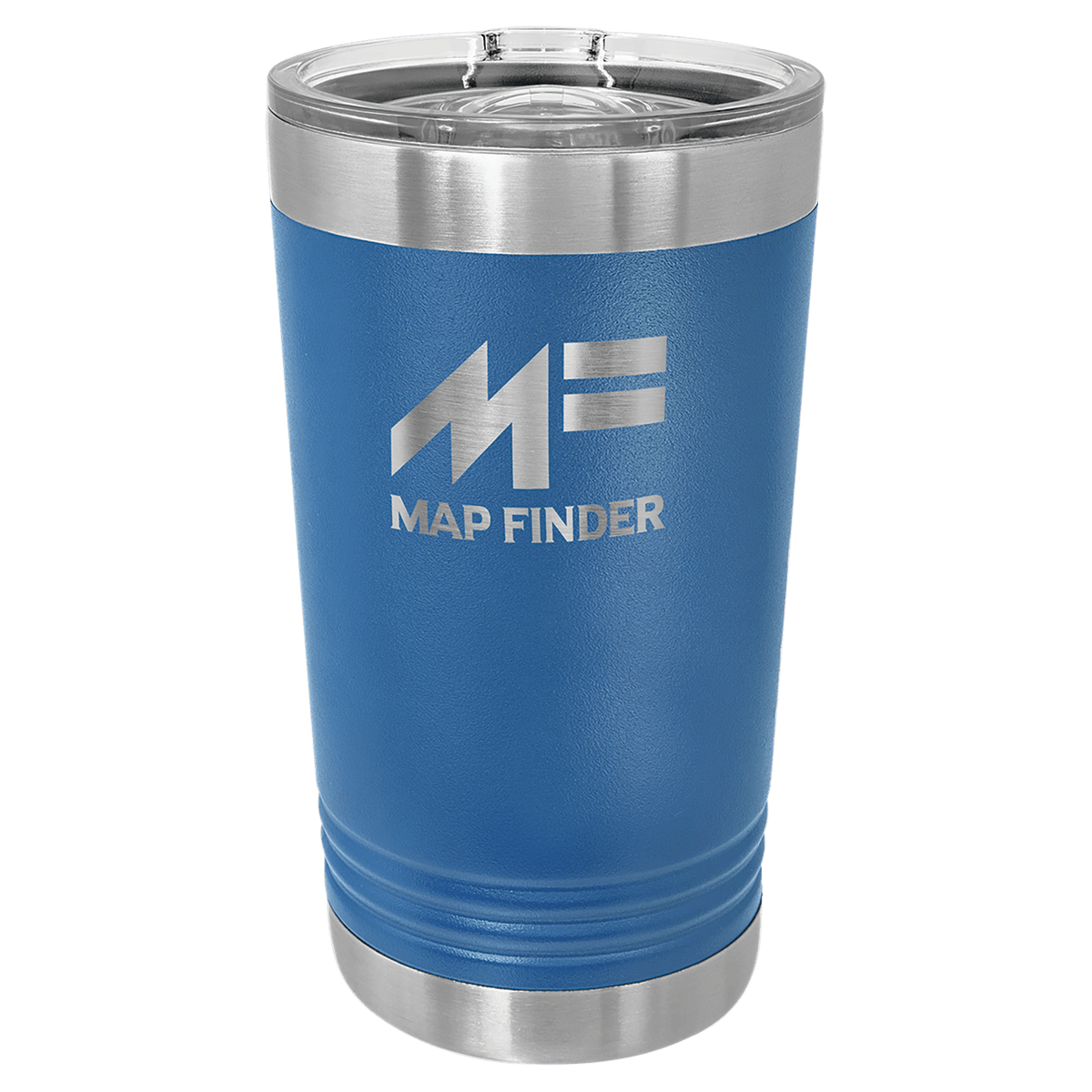 Personalized 16 oz insulated pint with slider lid in royal blue