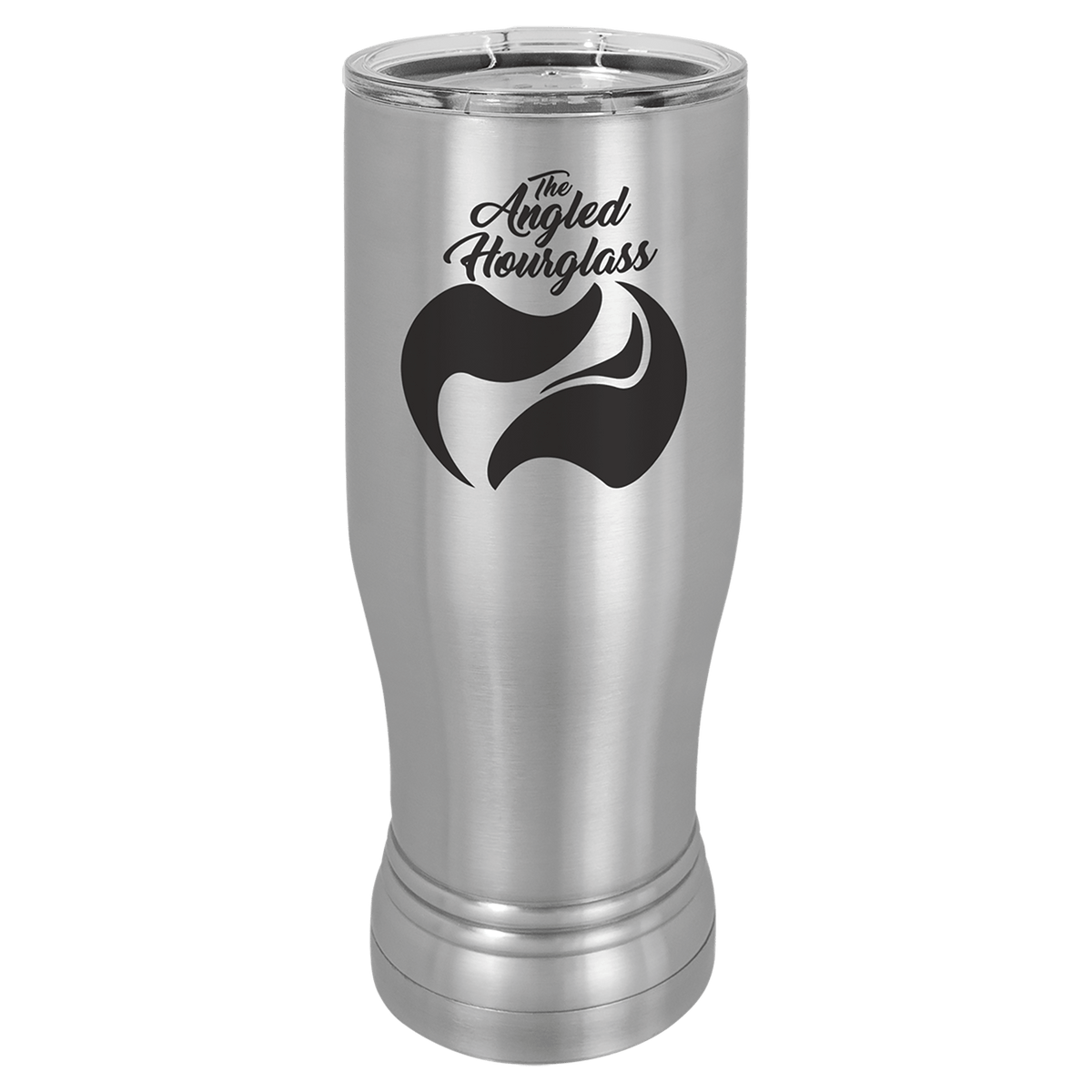 Personalized 14 oz insulated pilsner tumbler in stainless steel