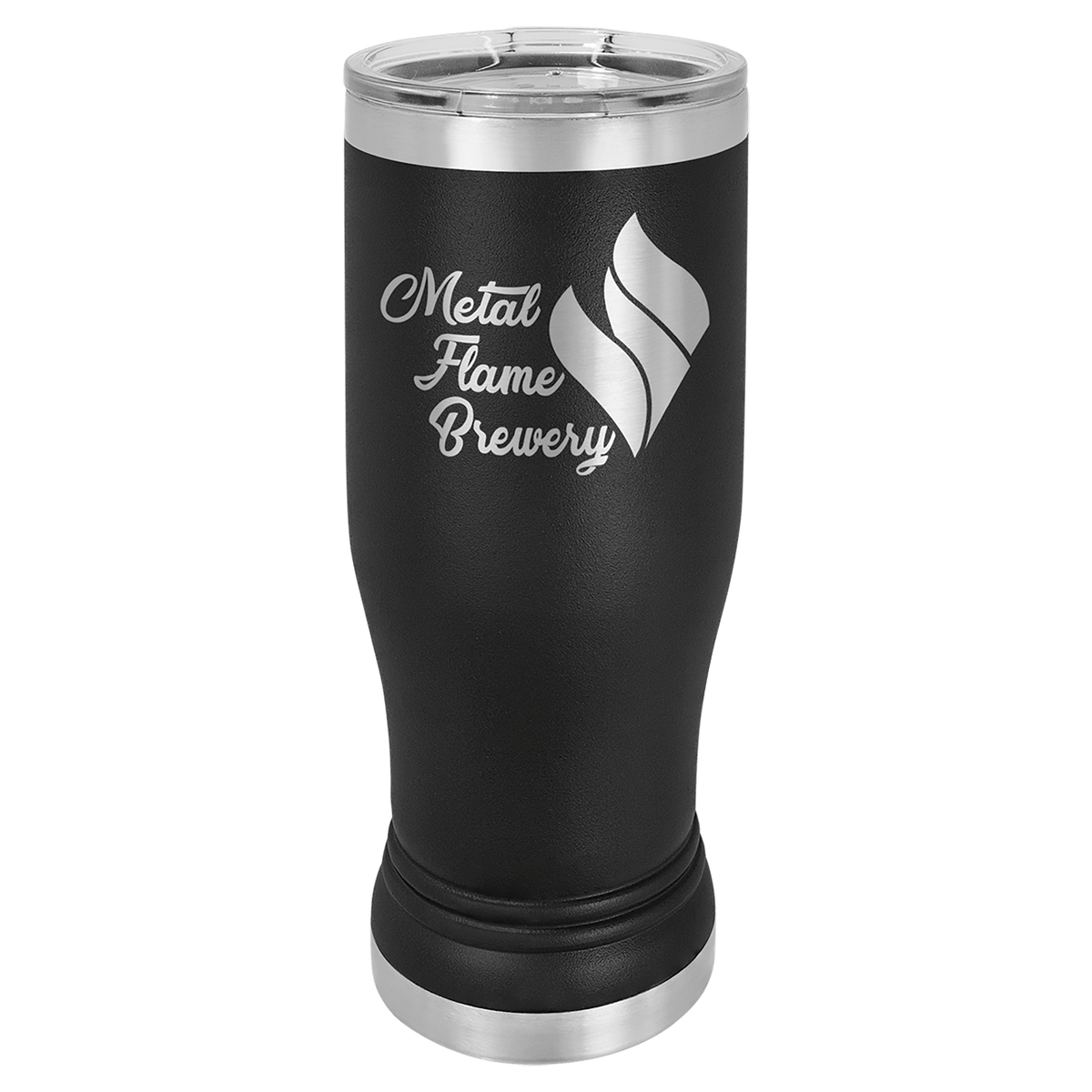 Personalized 14 oz insulated pilsner tumbler in black