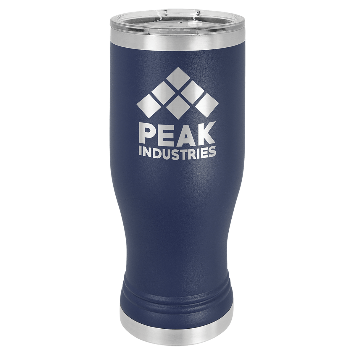 Personalized 20 oz insulated pilsner tumbler in navy blue