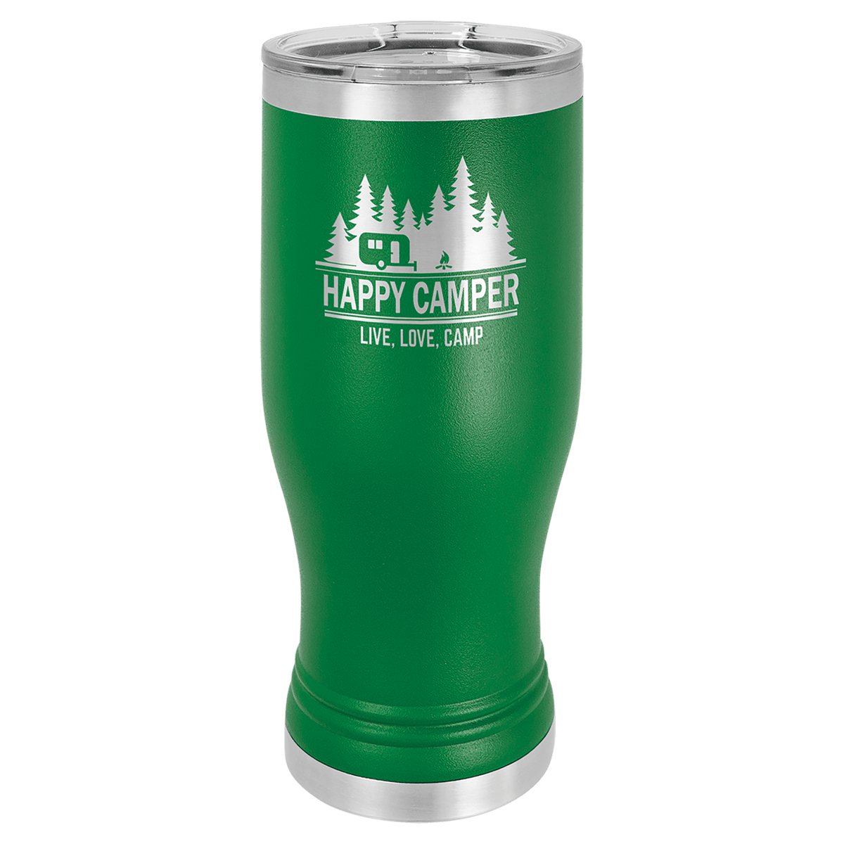 Personalized 20 oz insulated pilsner tumbler in green