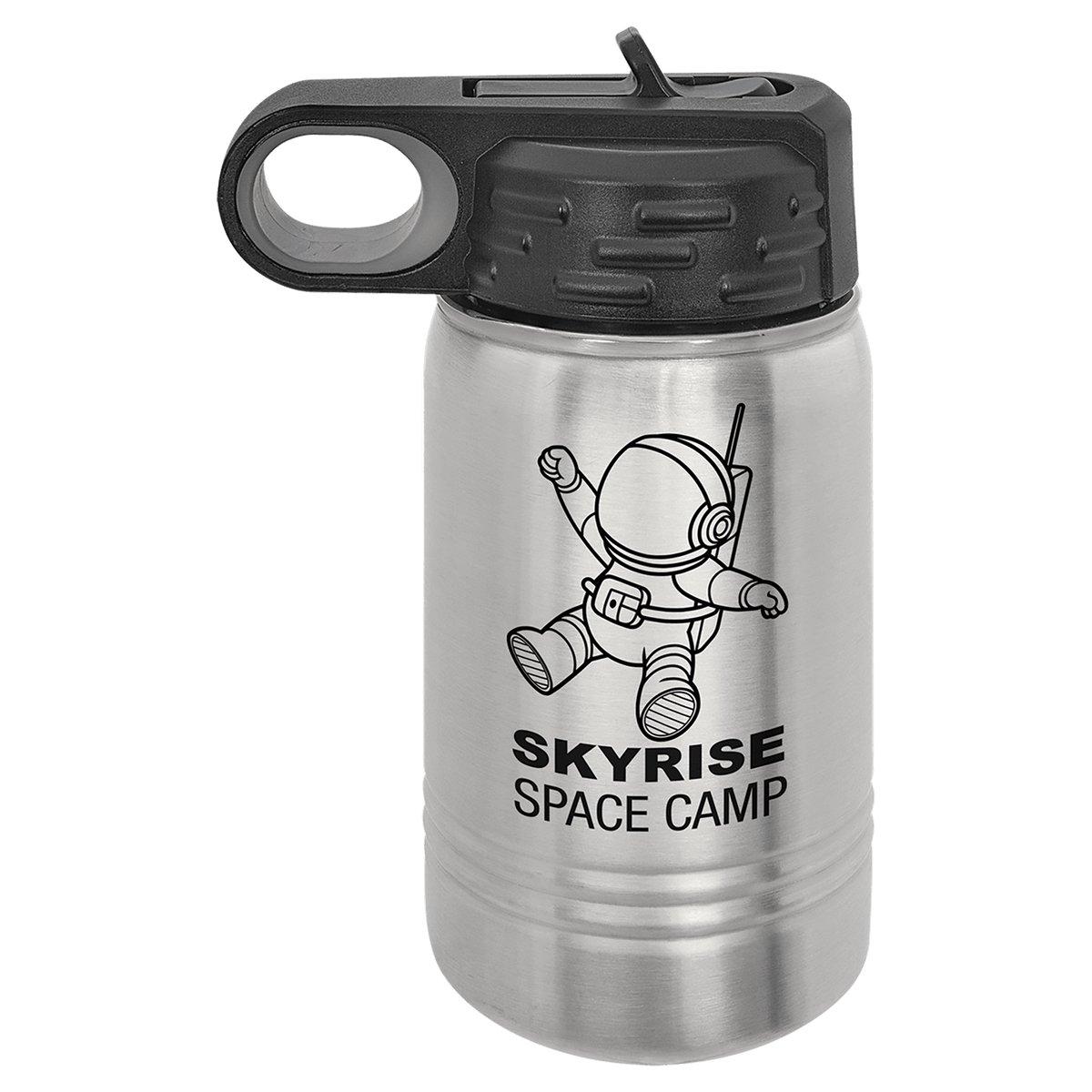 Personalized 12 oz insulated kids water bottle in stainless steel