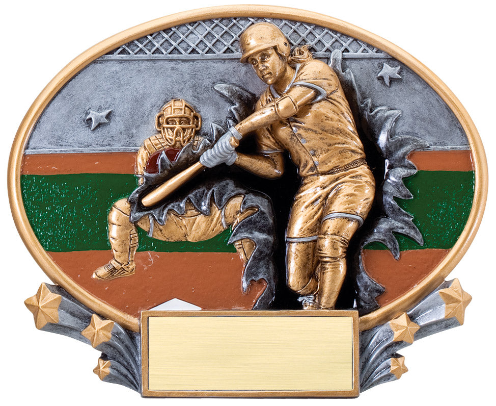 Motion Xtreme Softball Oval Award with engraving plate, Townline Trophy & Design