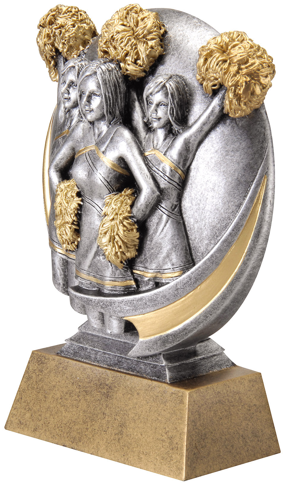 Motion Xtreme Cheer Resin Trophy, side profile view