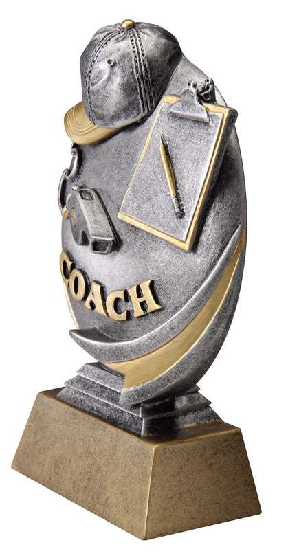 Motion Xtreme Coach Resin Trophy, side profile view