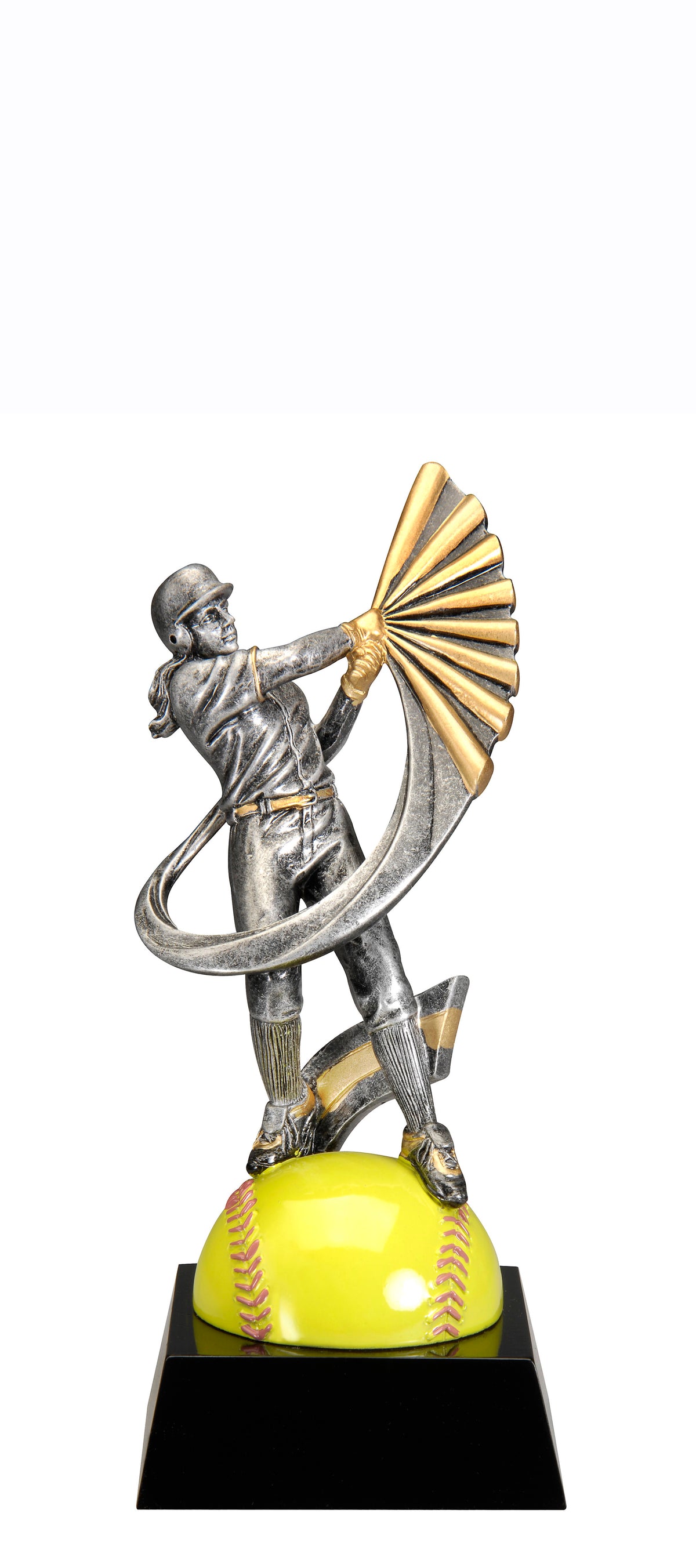 Swing Motion Softball Trophy – 7½ in. with engraving plate, Townline Trophy & Design