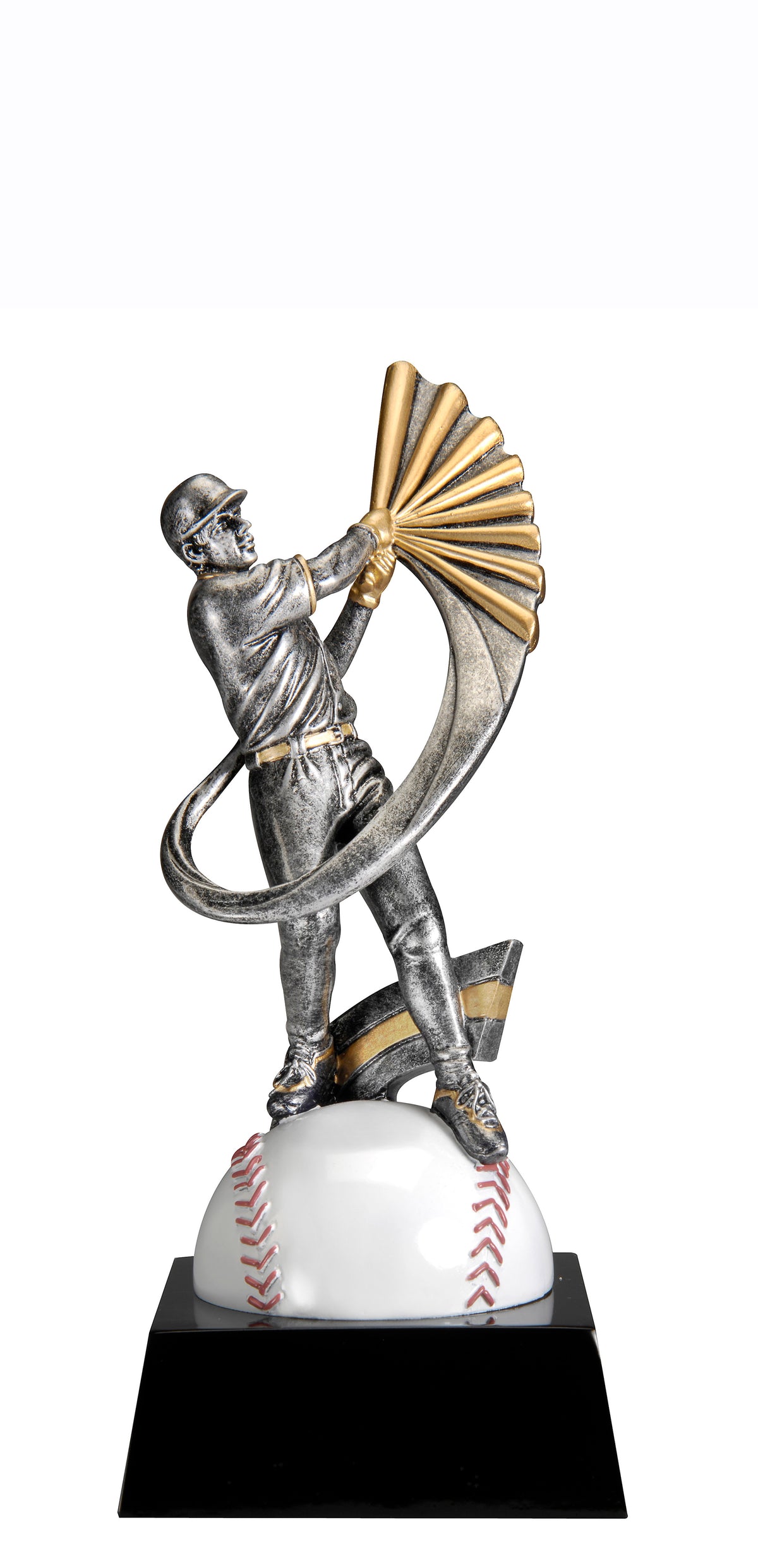 Swing Motion Baseball Trophy – 8¾ in. with engraving plate, Townline Trophy & Design