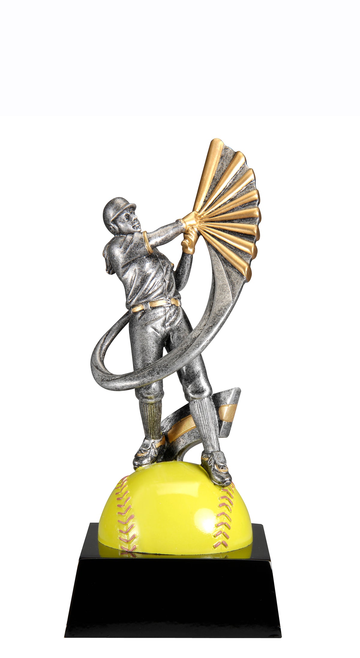 Swing Motion Softball Trophy – 8¾ in. with engraving plate, Townline Trophy & Design